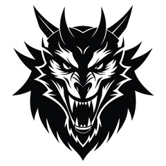 Tribal Dragon Head Silhouette