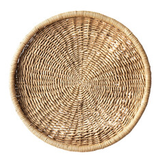 Handwoven Circular Basket with Intricate Pattern