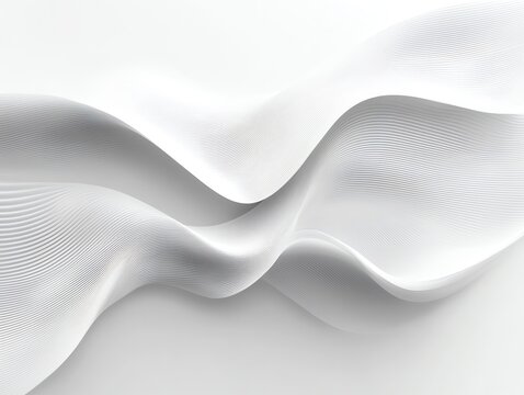 Fototapeta Abstract white wave flowing lines design, smooth and elegant background