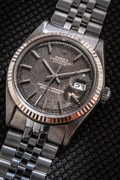 Rolex Datejust ref 1601 steel case, fossil effect dial. Milan. Italy_ November 11, 2024