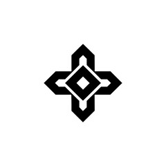 Geometric Cross Emblem: Modern Black & White Logo Design