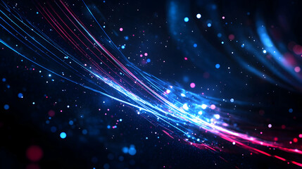 Obraz premium Glowing Lights and Lines in Dark Space