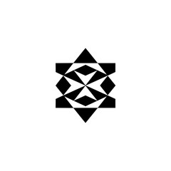 Geometric Black and White Star Motif, Modern Abstract Design