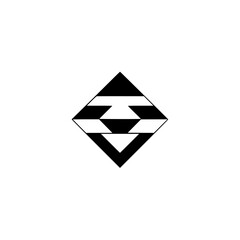 Geometric Abstract Logo Design: Black & White Diamond Shape