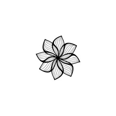 Modern Floral Illustration: Minimalist Black and White Design