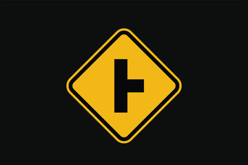 Sign There is a Crossroads on the Right