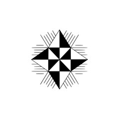 Obraz premium Geometric Black & White Starburst Design on Gray Background