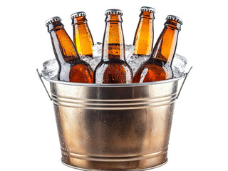 beer bottle and ice