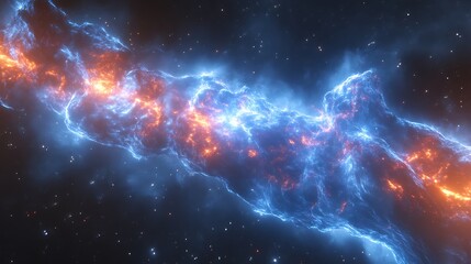 Fototapeta premium Celestial Nebula Cosmic Fire Ice Collision