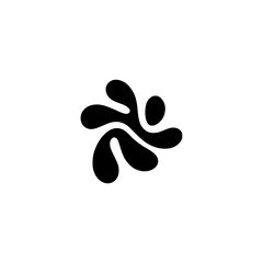 Abstract Black Splatter Design on White Background