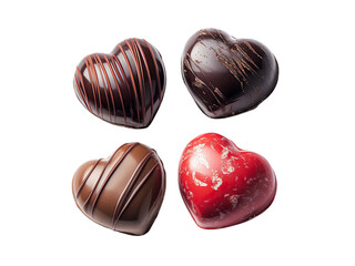 Obraz premium Heart-Shaped Chocolates with Artistic Swirl Designs