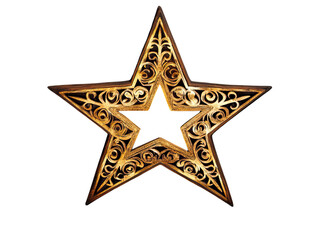 Fototapeta premium Decorative Golden Star with Intricate Cut-Out Patterns