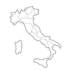 Italy map with regions