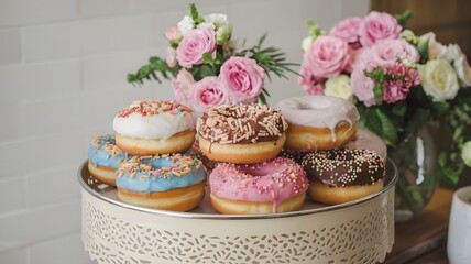 Donuts with toppings over the top 