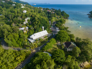 Aerial view, seychellen, Mahe, Port Glaud 