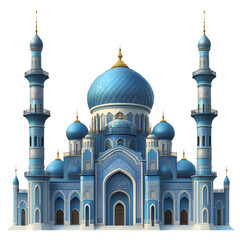 Obraz premium blue mosque on transparent white background
