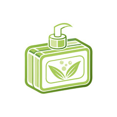 Obraz premium Eco-Friendly Soap Bottle Design in Green and White 