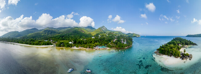 Aerial view, seychellen, Mahe, Port Glaud 