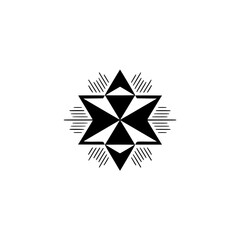 Abstract Geometric Starburst Design, Monochrome, Minimalist Illustration
