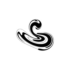 Fototapeta premium Abstract Fluid Swirls Graphic, Black and White, Modern Design