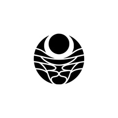 Abstract Black Circle Design: Earth, Nature, Energy, Logo, Vector