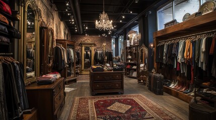 Obraz premium Luxurious Boutique Interior: A Glimpse into Upscale Menswear