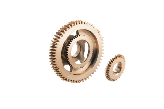 Falling Gears Collection on transparent background