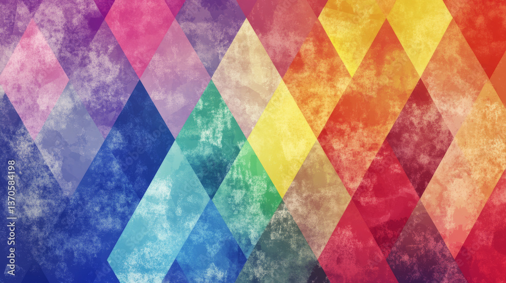 Poster abstract template horizontal banner with color triangle pattern