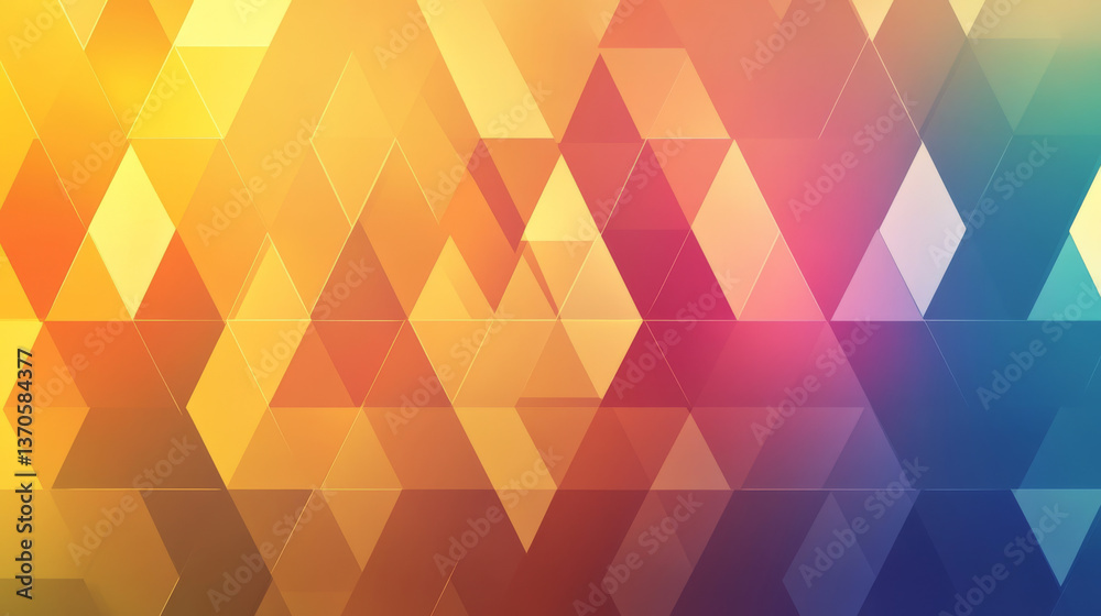 Poster abstract template horizontal banner with color triangle pattern