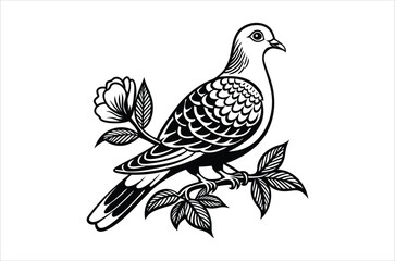 Naklejka premium dove vector, icon vector illustration, dove silhouette of a dove isolated on a white background, eps, png, svg, vector,