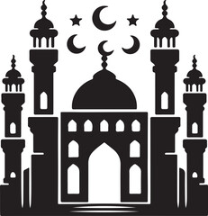 mosque silhouette vector illustration