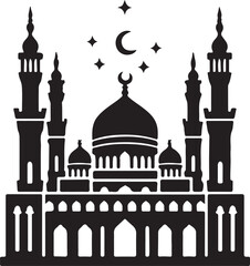 mosque silhouette vector illustration
