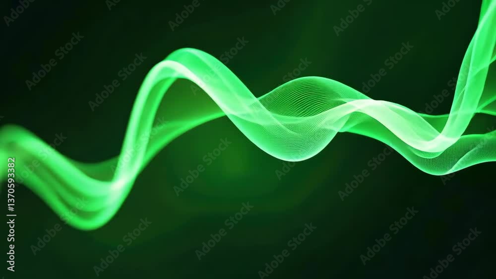 Aufkleber glowing green energy wave seamless loop animation on dark background