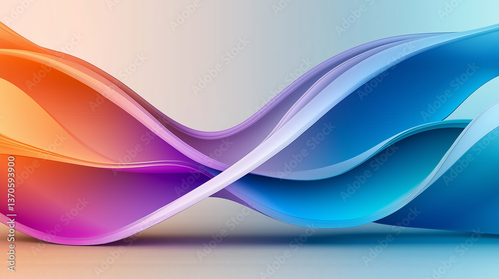 Aufkleber Abstract colorful waves creating a dynamic and vibrant design