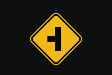 Sign There is a Crossroads on the Left