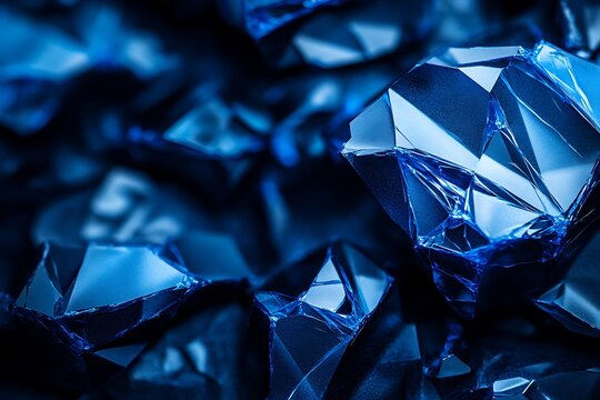 Close-up of shattered blue crystals.