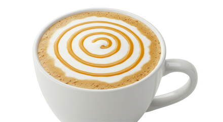 Isolated Coffee with Caramel Swirl