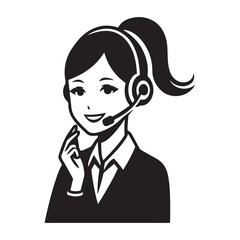 Smiling Customer Service Agent with Headset Vector Art Design