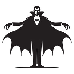 Vampire Silhouette Vector Art Illustration for Halloween and Fantasy