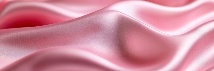 Obraz premium Pink Silk Fabric Texture Background Smooth Waves and Elegant Drapes