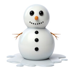 cheerful snowman stands proudly on melting patch of snow, embodying spirit of Christmas in July with its playful design and friendly expression