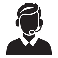 Professional male customer support agent vector with headset icon