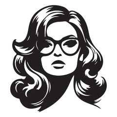 Stylish woman with glasses vector illustration for beauty and fashion designs
