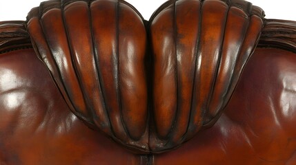 Obraz premium Closeup Brown Leather Upholstery Texture Background