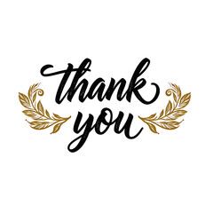 Obraz premium thank you lettering fancy icon logo