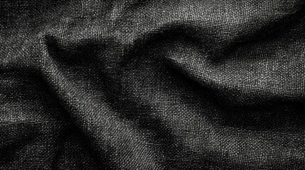Fototapeta premium black fabric texture, natural linen canvas background.