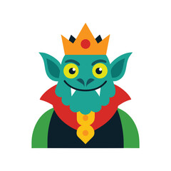 King Goblin Mascot Cartoon Icon Vector Art Design