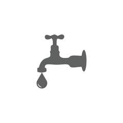 faucet with water drop vector illustration icon