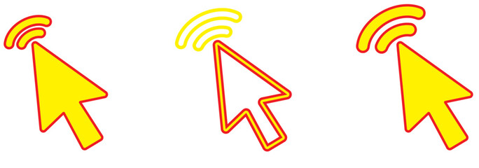 Click icon vector isolated on white background. Cursor icon. Computer mouse click cursor black arrow icons. pointer arrow