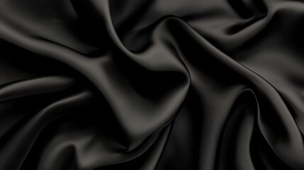 Fototapeta premium Black luxury fabric background with copy space.